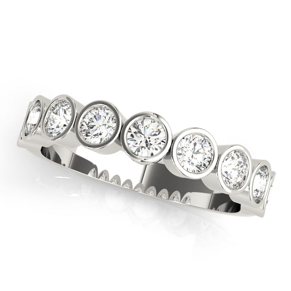 0.30CTW 14K  Gold Multi Stone Bezel Set Round Cut Diamond Band