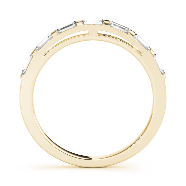 0.63CTW 14K  Gold Bar Set Straight Baguette Cut Diamond Band