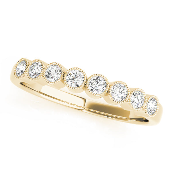 0.25CTW 14K  Gold Multi Stone Bezel Set Round Cut Diamond Band