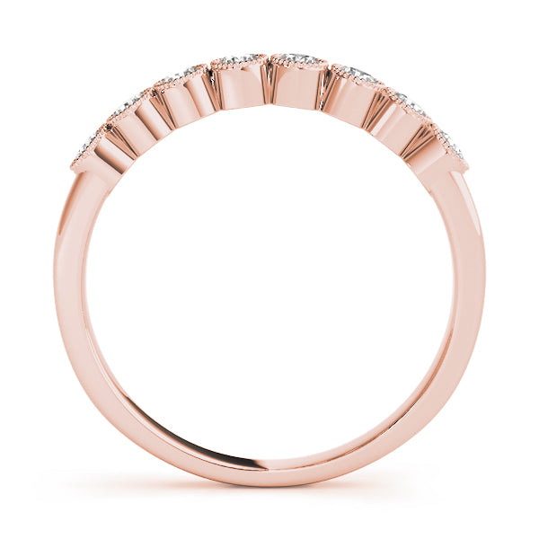 0.25CTW 14K  Gold Multi Stone Bezel Set Round Cut Diamond Band