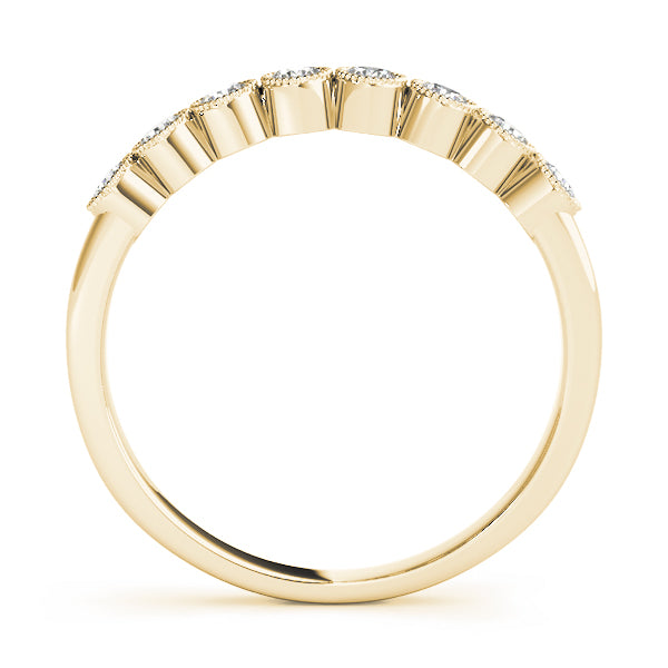 0.25CTW 14K  Gold Multi Stone Bezel Set Round Cut Diamond Band