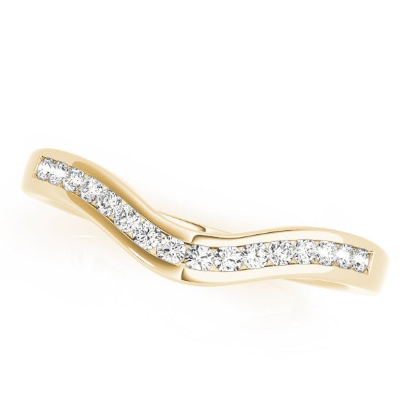 0.20CTW 14K Gold V Shape Design Channel Set Diamond Band