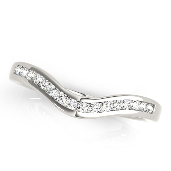 0.20CTW 14K Gold V Shape Design Channel Set Diamond Band