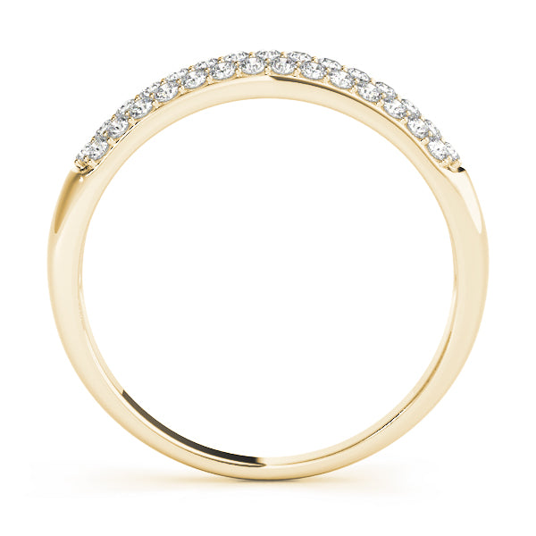 0.40CTW 14K  Gold Multi-Row Pave Diamond Band With A Rounded Design