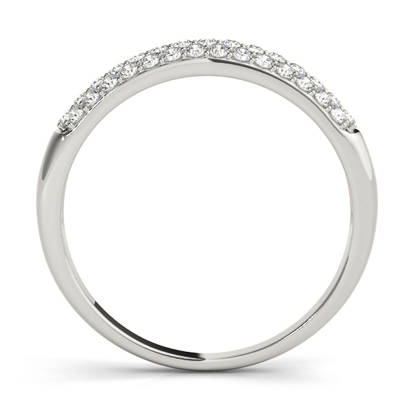 0.40CTW 14K  Gold Multi-Row Pave Diamond Band With A Rounded Design