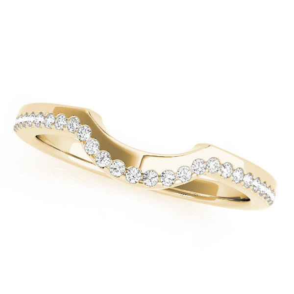 0.13TW 14K Gold Gypsy Set Diamond Band With A  U-Shape Design