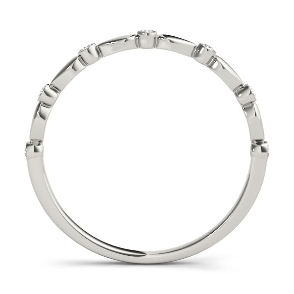 0.06CTW 14K  Gold Round Cut Diamonds In A Slim Design Band