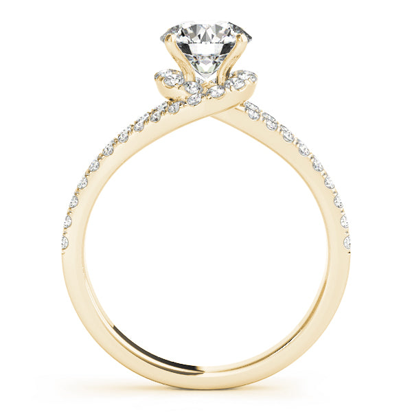 1.00CT 14K Gold Round Engagement Ring Split Shank with Diamond Accents