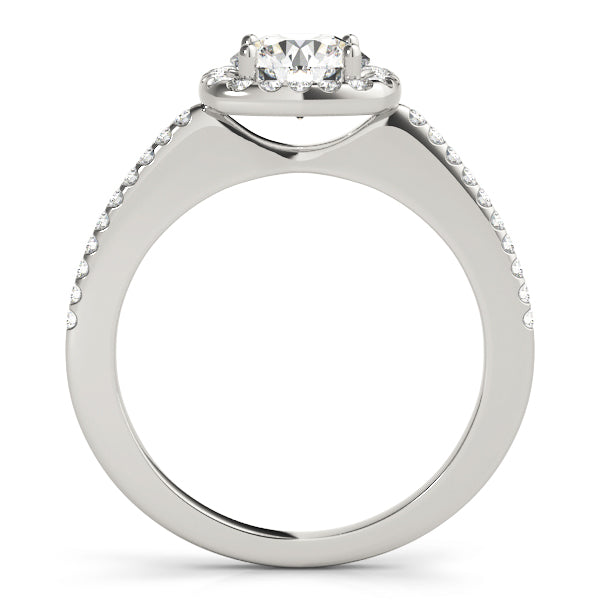 1.00CT 14K Gold Petite Cushion Halo Engagement Ring