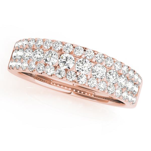 0.75CTW 14K  Gold Multi-Row Pave Diamond Band