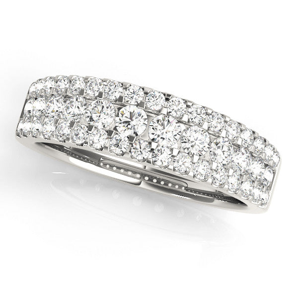 0.75CTW 14K  Gold Multi-Row Pave Diamond Band