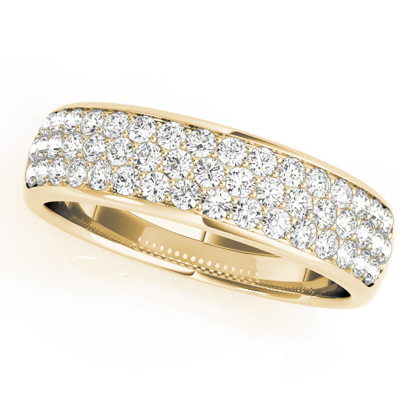 0.63CTW 14K  Gold Multi-Row Pave Diamond Band