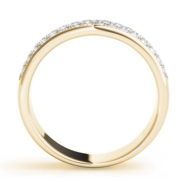 0.63CTW 14K  Gold Multi-Row Pave Diamond Band