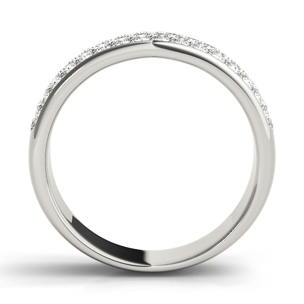 0.63CTW 14K  Gold Multi-Row Pave Diamond Band