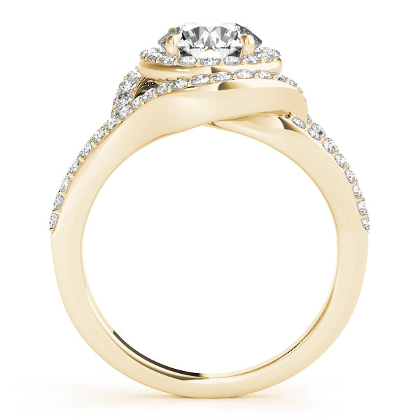 1.00CT 14K Gold Double Halo Split-Shank Engagement Ring