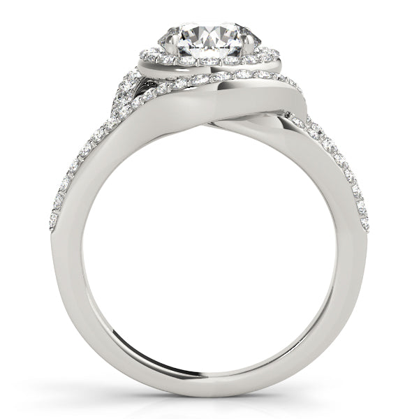 1.00CT 14K Gold Double Halo Split-Shank Engagement Ring
