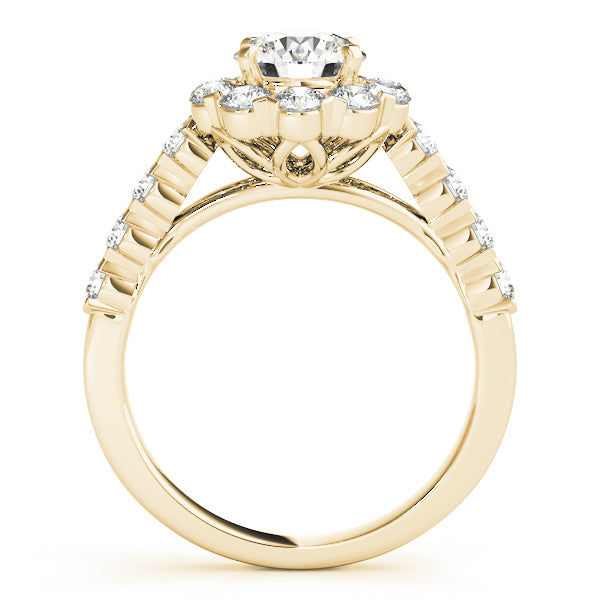 1.00CT 14K Gold Grand Cluster Halo Engagement Ring