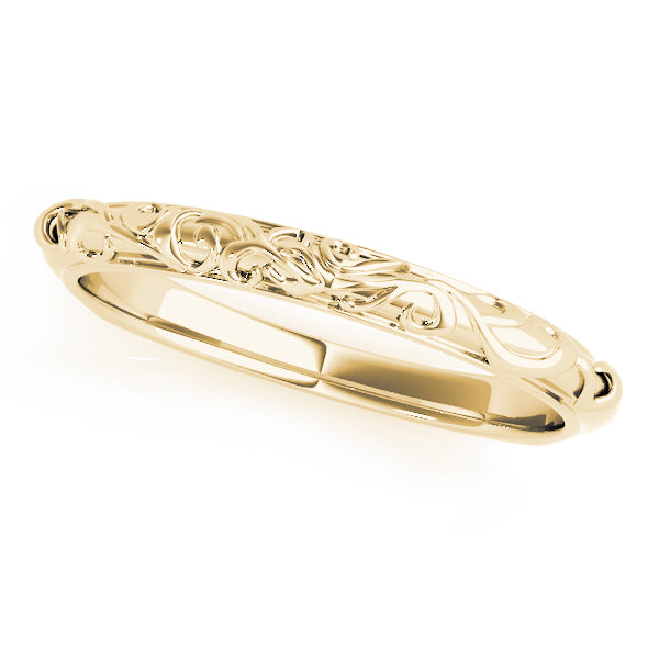 14K Gold Floral Design Band