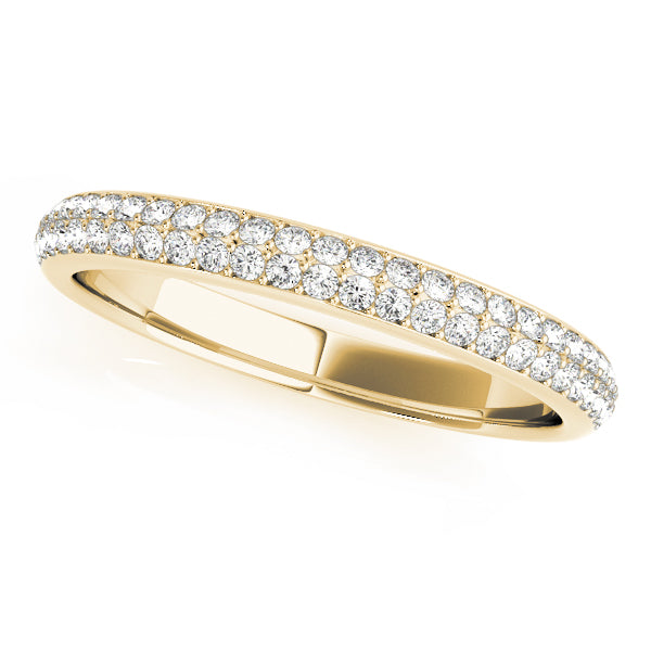 0.40CTW 14K  Gold Slim Design Pave Diamond Band