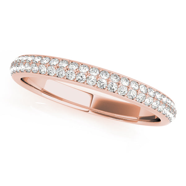0.40CTW 14K  Gold Slim Design Pave Diamond Band