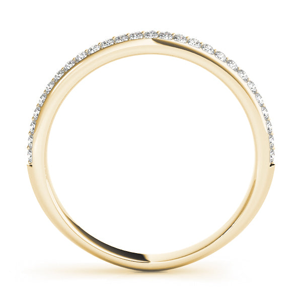 0.40CTW 14K  Gold Slim Design Pave Diamond Band
