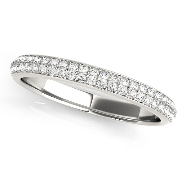 0.40CTW 14K  Gold Slim Design Pave Diamond Band