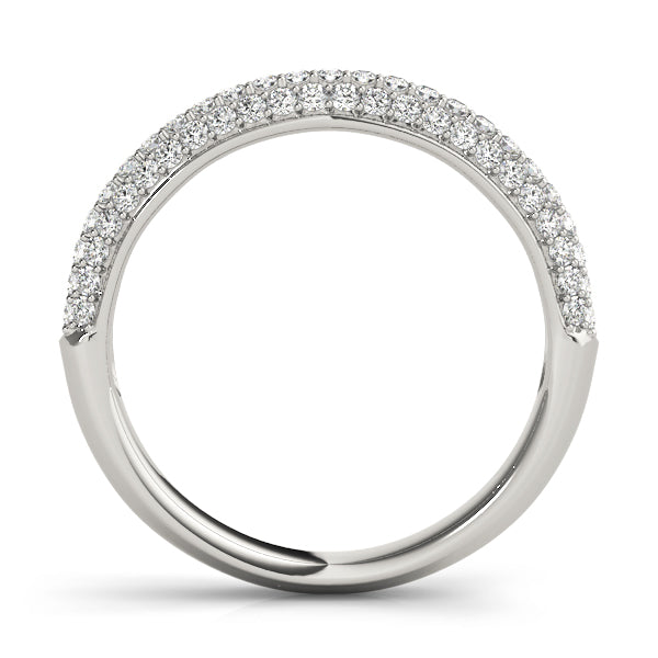 0.40CTW 14K  Gold 3 Row Pave Diamond Band