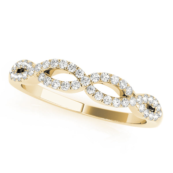 0.20CTW 14K  Gold Intertwined Double Row Design Diamond Band