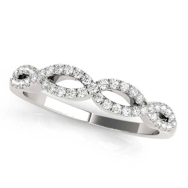 0.20CTW 14K  Gold Intertwined Double Row Design Diamond Band