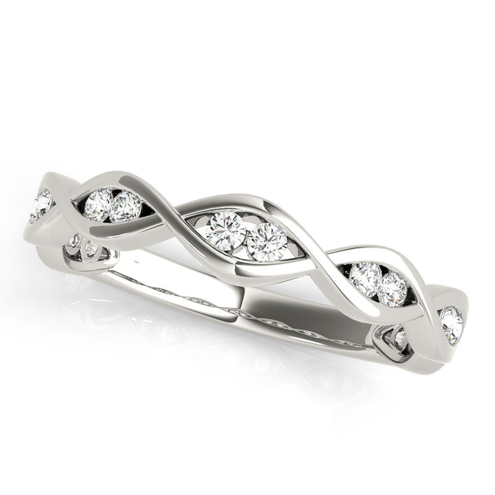 10K Gold Diamond Band With A Figure-Eight Design