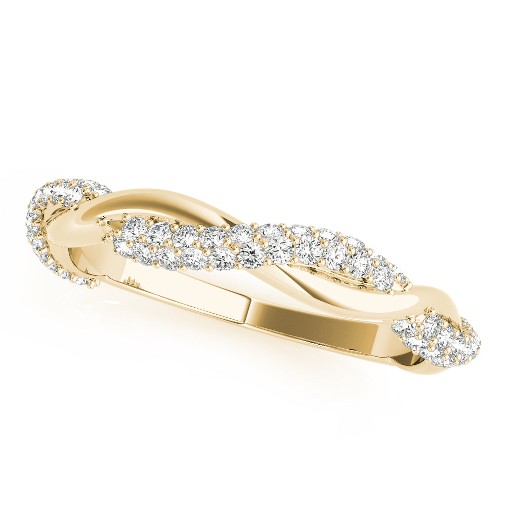 0.40CTW 14K  Gold Pave Diamond Twisted Intertwined Design