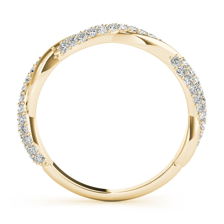 0.40CTW 14K  Gold Intertwined Twisted Design Diamond Band