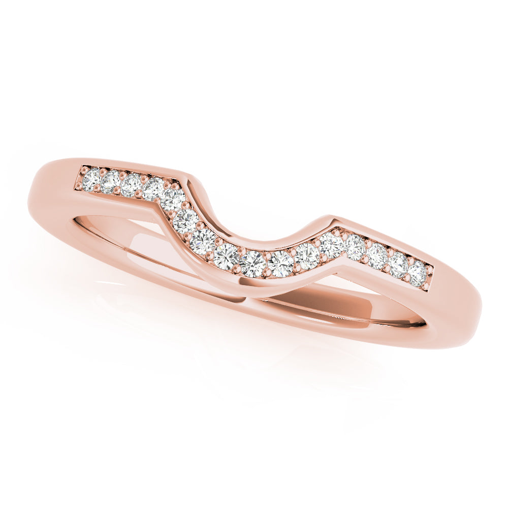 0.10TW 14K Gold Channel Set Diamond Band With A  U-Shape Design