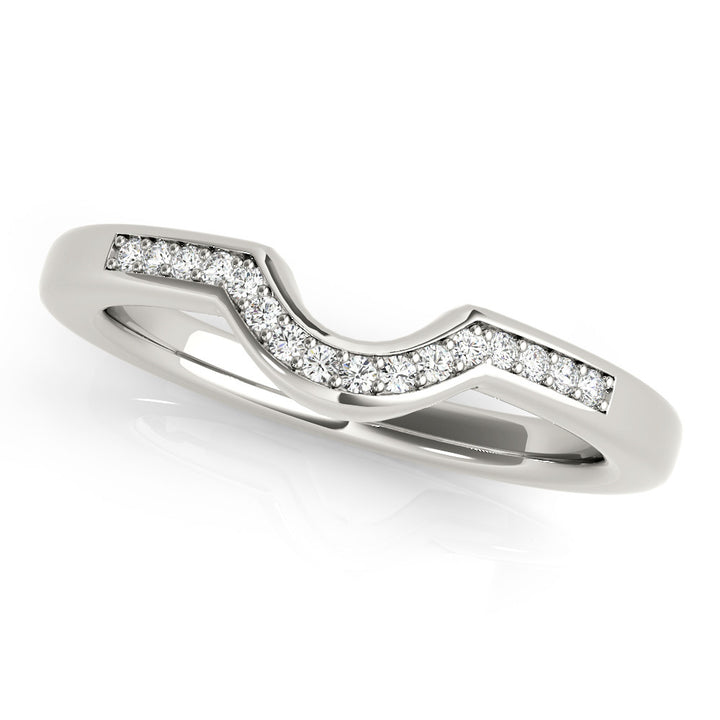 0.10TW 14K Gold Channel Set Diamond Band With A  U-Shape Design