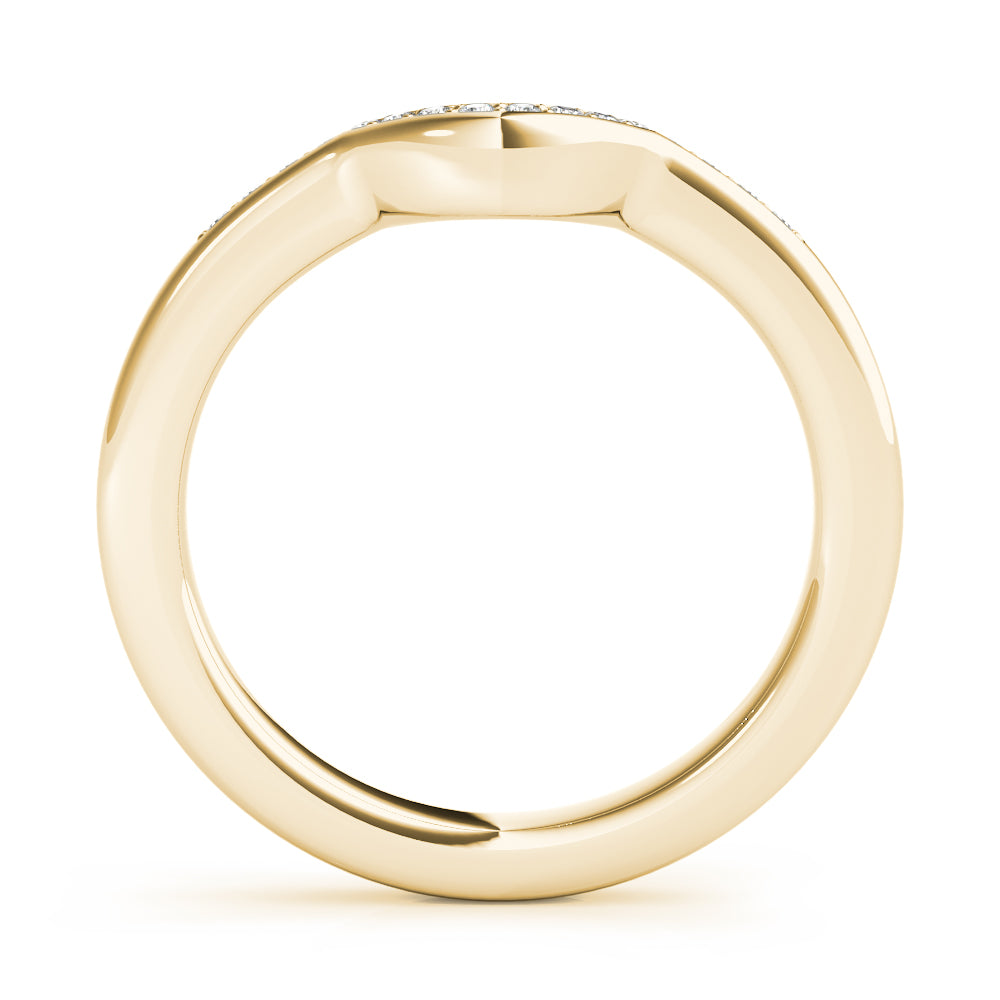 0.10TW 14K Gold Channel Set Diamond Band With A  U-Shape Design