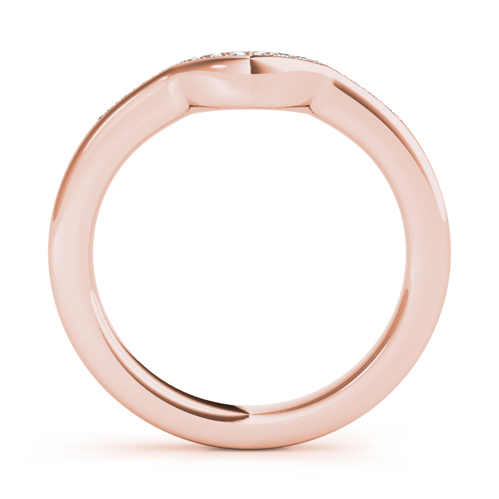 0.10TW 14K Gold Channel Set Diamond Band With A  U-Shape Design