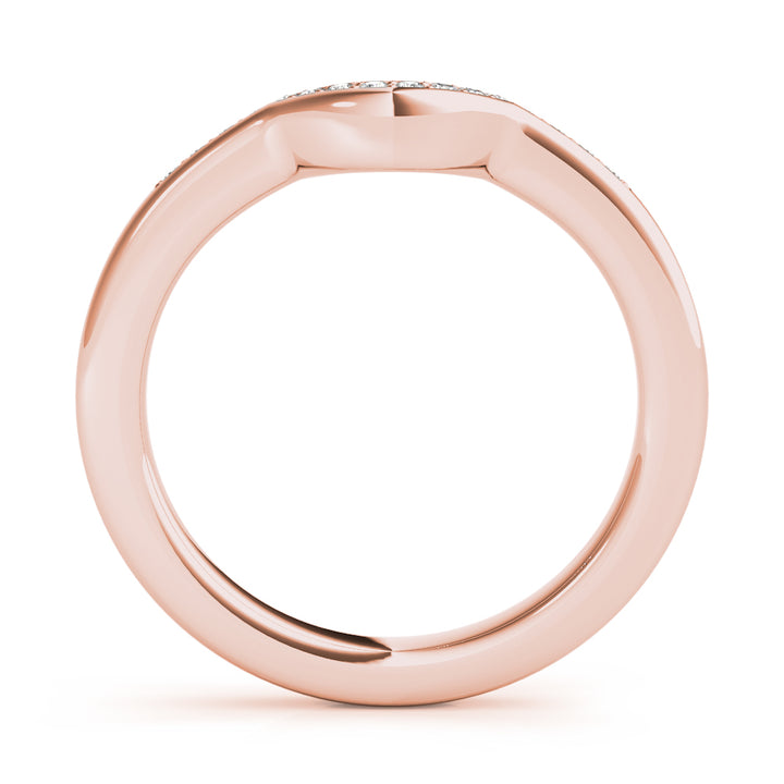 0.10TW 14K Gold Channel Set Diamond Band With A  U-Shape Design