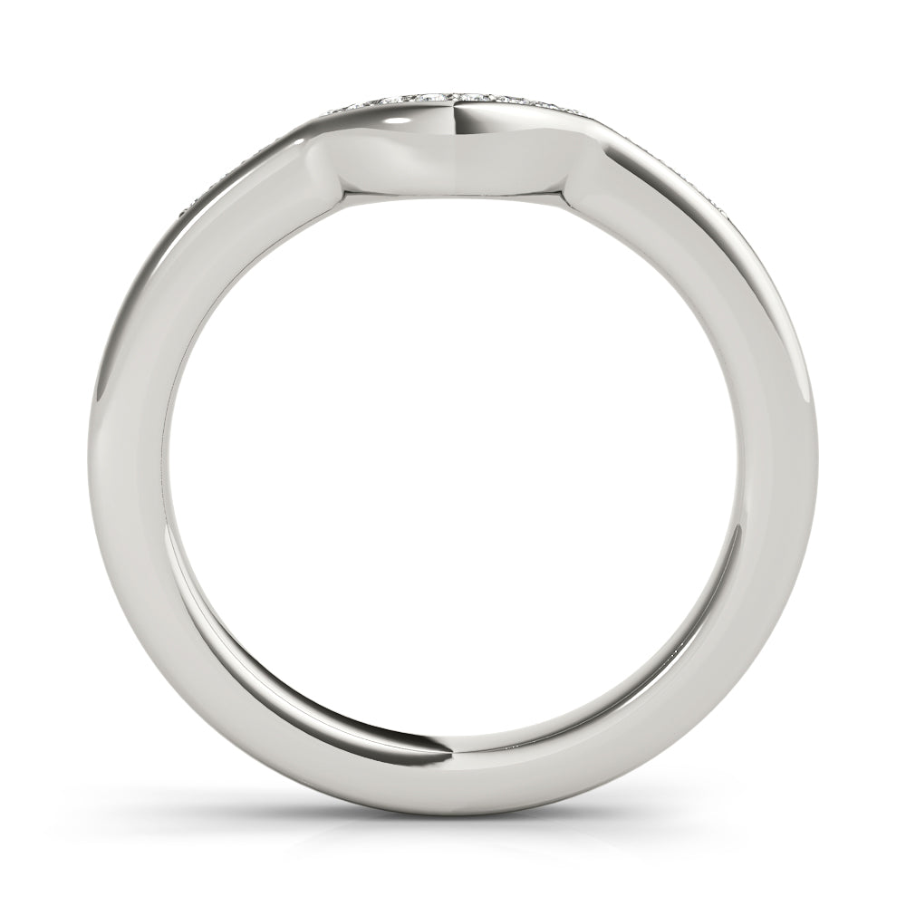 0.10TW 14K Gold Channel Set Diamond Band With A  U-Shape Design