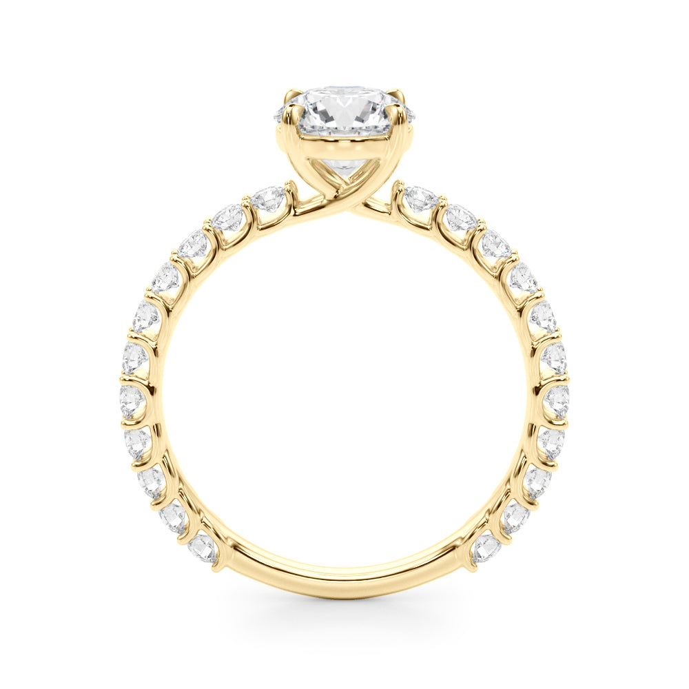 1.00CT 14K Classic Diamond Engagement Ring Accented With Additional Diamonds