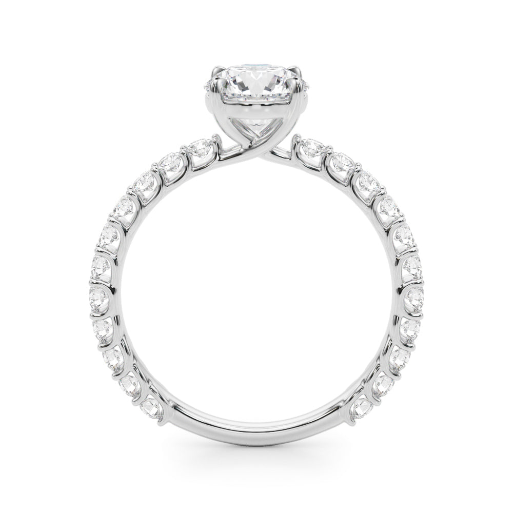 1.00CT 14K Classic Diamond Engagement Ring Accented With Additional Diamonds