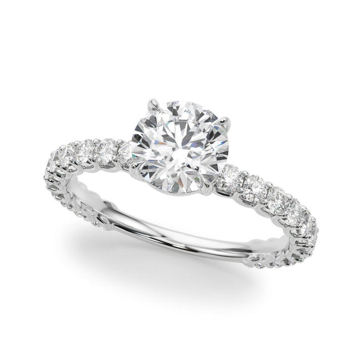 1.00CT 14K Classic Diamond Engagement Ring Accented With Additional Diamonds