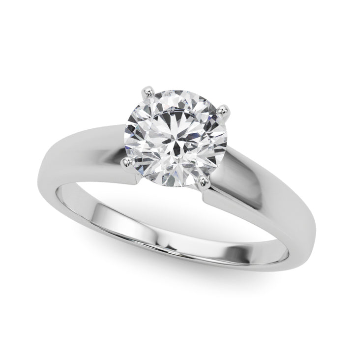 1.00CT 14K Round Brilliant Cut Solitaire With a Medium Width Shank