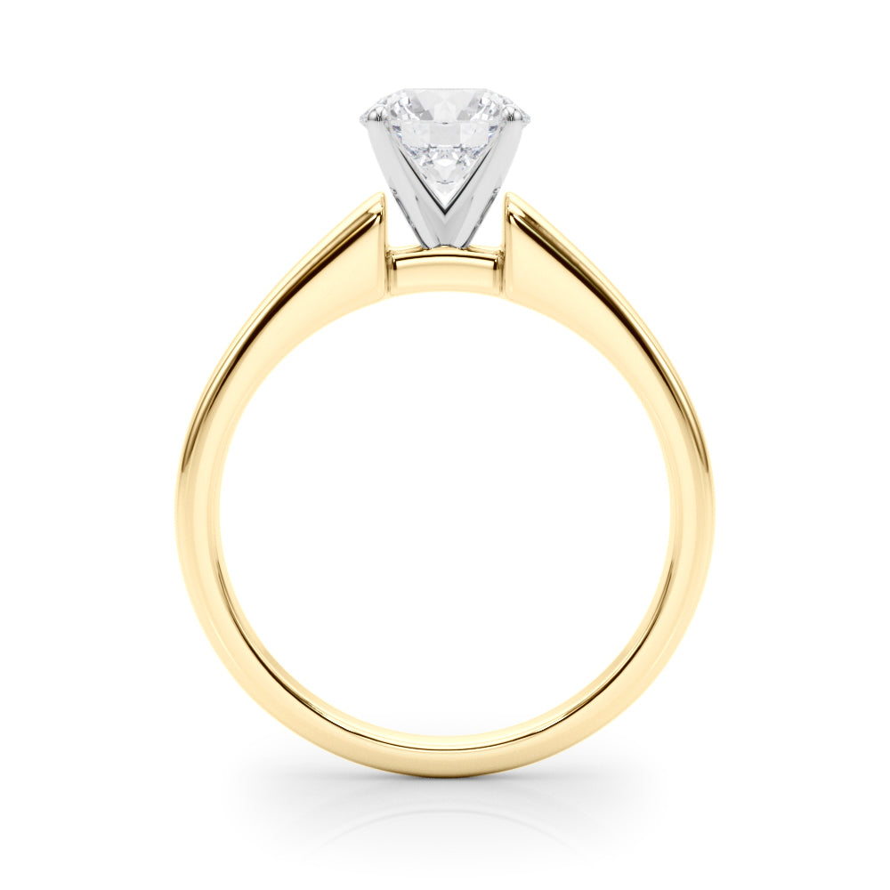 1.00CT 14K Round Brilliant Cut Solitaire With a Medium Width Shank