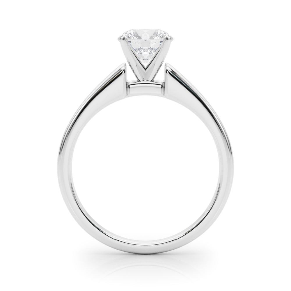 1.00CT 14K Round Brilliant Cut Solitaire With a Medium Width Shank