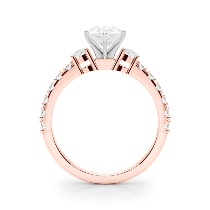 1.00CT 14K Classic Pear Shape Diamond Ring Accented With Additional Diamonds
