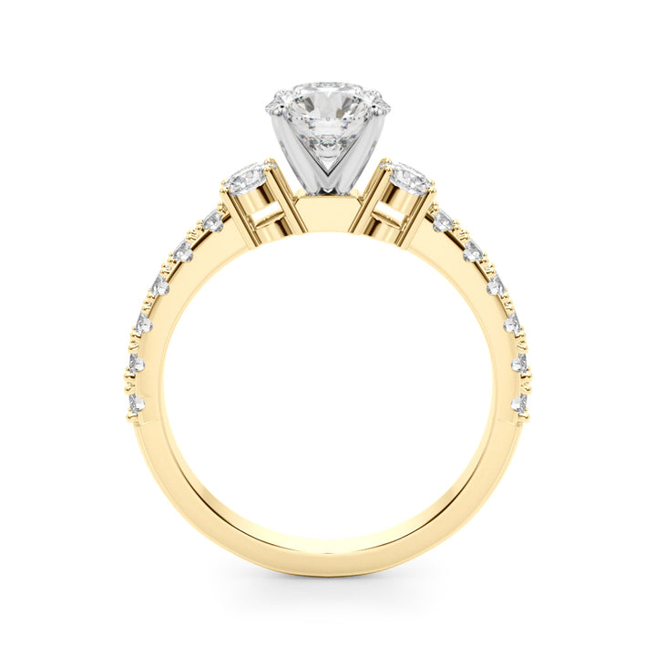 1.00CT 14K Classic Round Brilliant Cut Diamond Ring Accented With Additional Diamonds