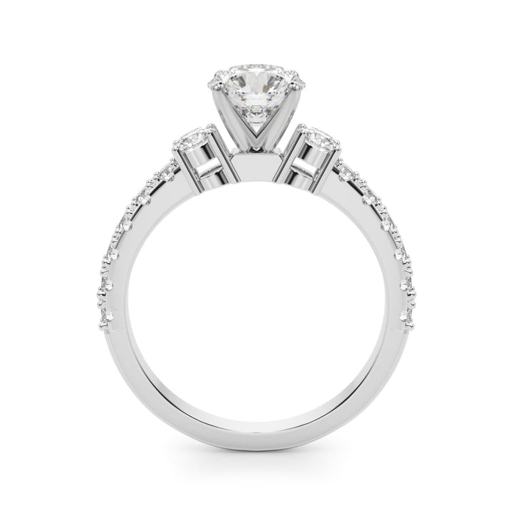 1.00CT 14K Classic Round Brilliant Cut Diamond Ring Accented With Additional Diamonds