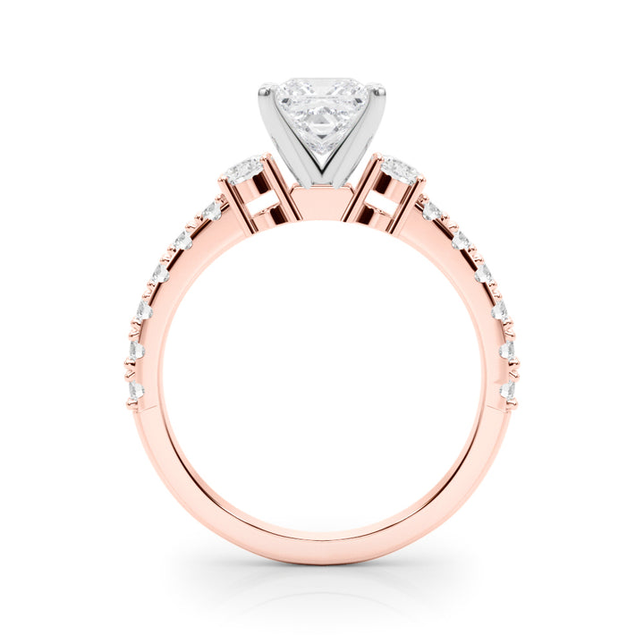 1.00CT 14K Classic Princess Cut Diamond Ring Accented With Additional Diamonds