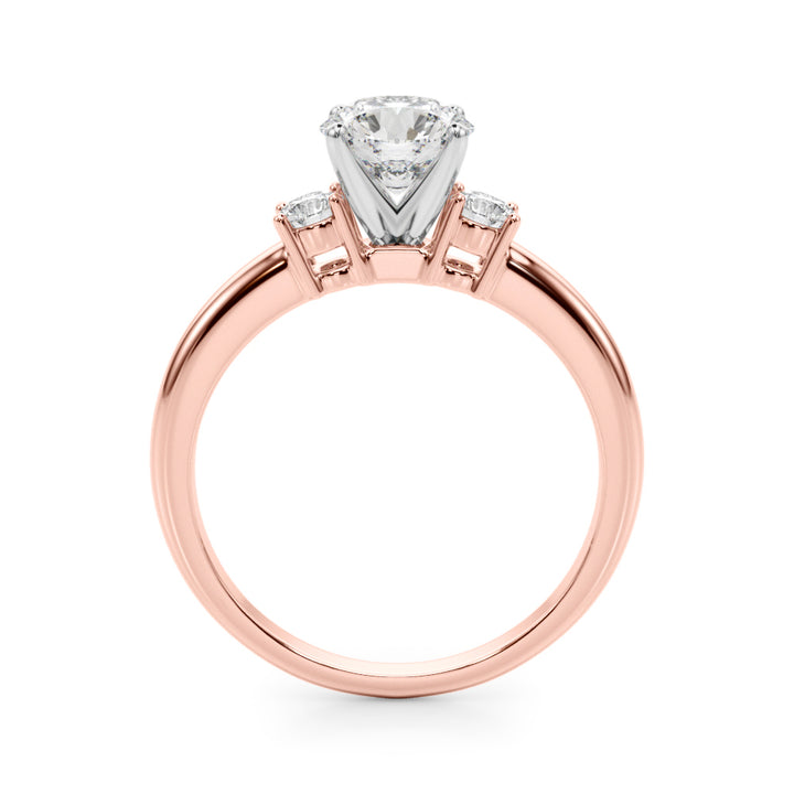 0.70CTW 14K  Gold Ladies 3 Stone Past, Present, Round Brilliant Cut Diamond Ring