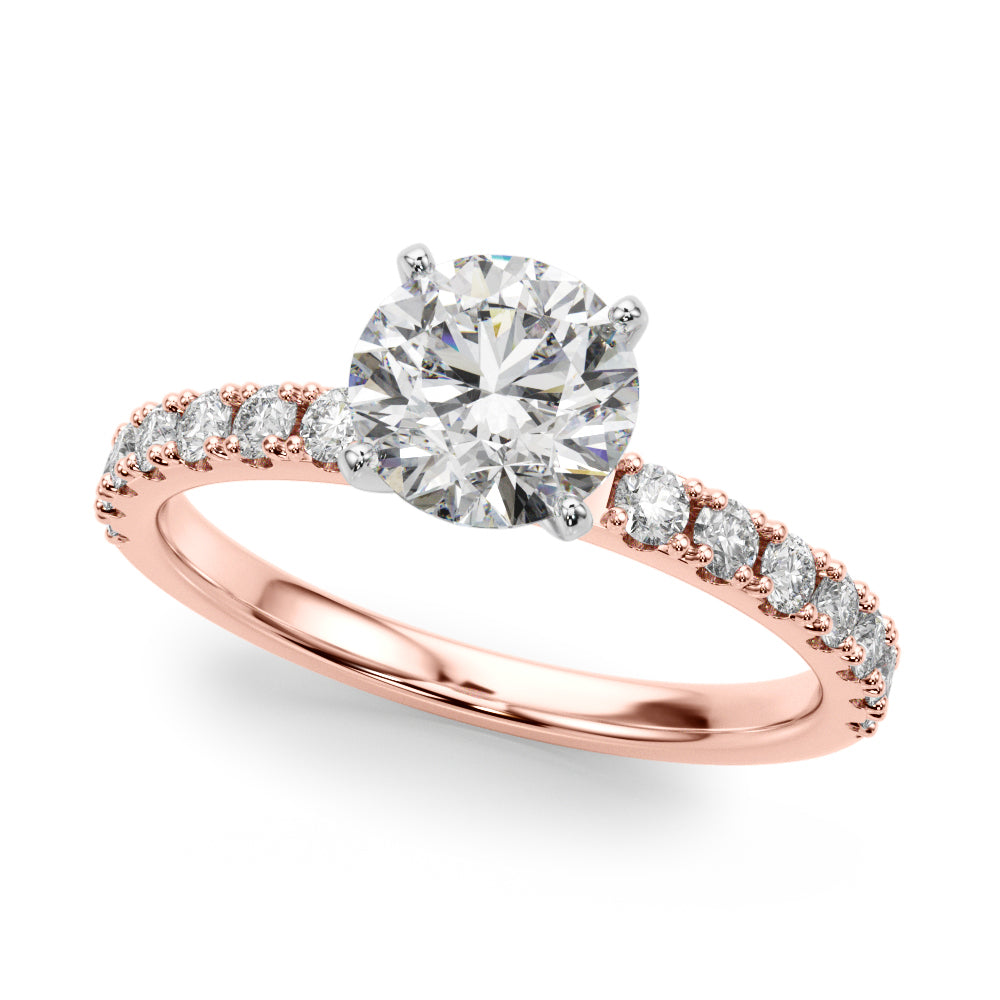 1.00CT 14K Classic Diamond Engagement Ring Accented With Additional Diamonds